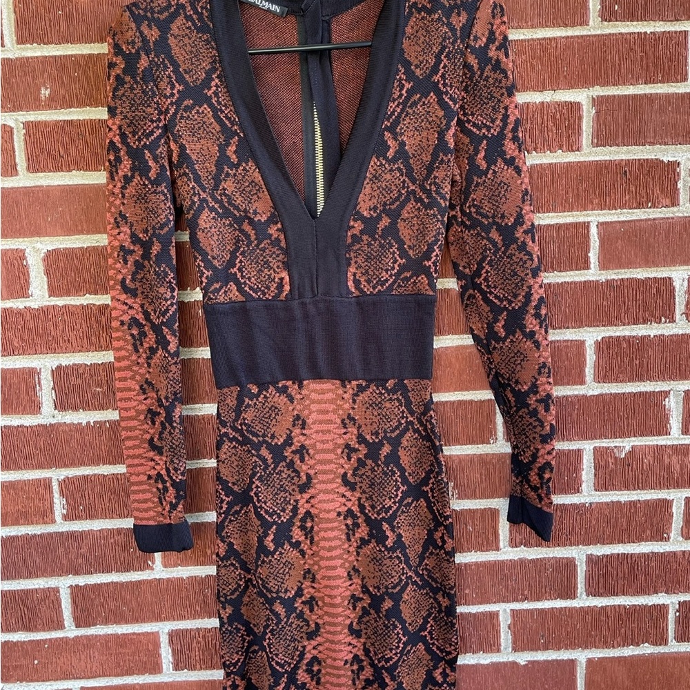 Balmain Black and Burnt Orange Snake Skin